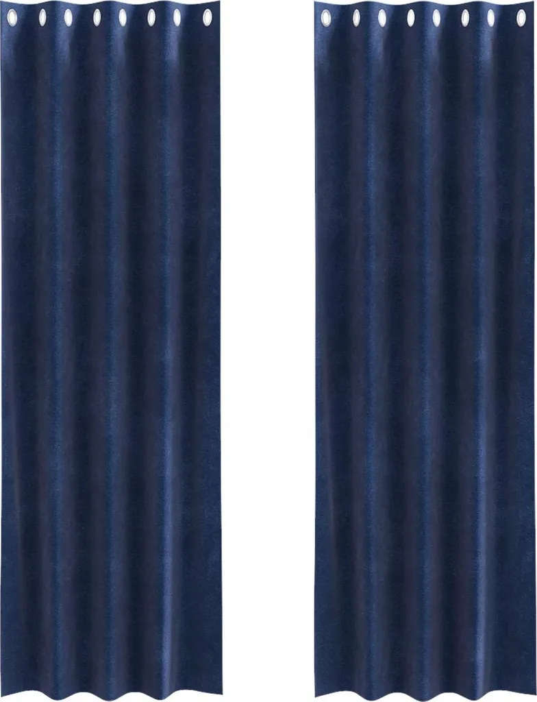 Set 2 Tende Oscuranti vidaXL Blu Velluto 140x225 - Buio per Bambini