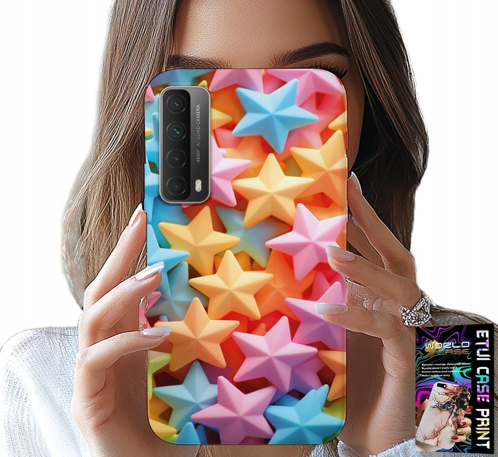 Hülle Für Huawei P Smart 2021 - Farbige Sterne Sternhülle + Folie