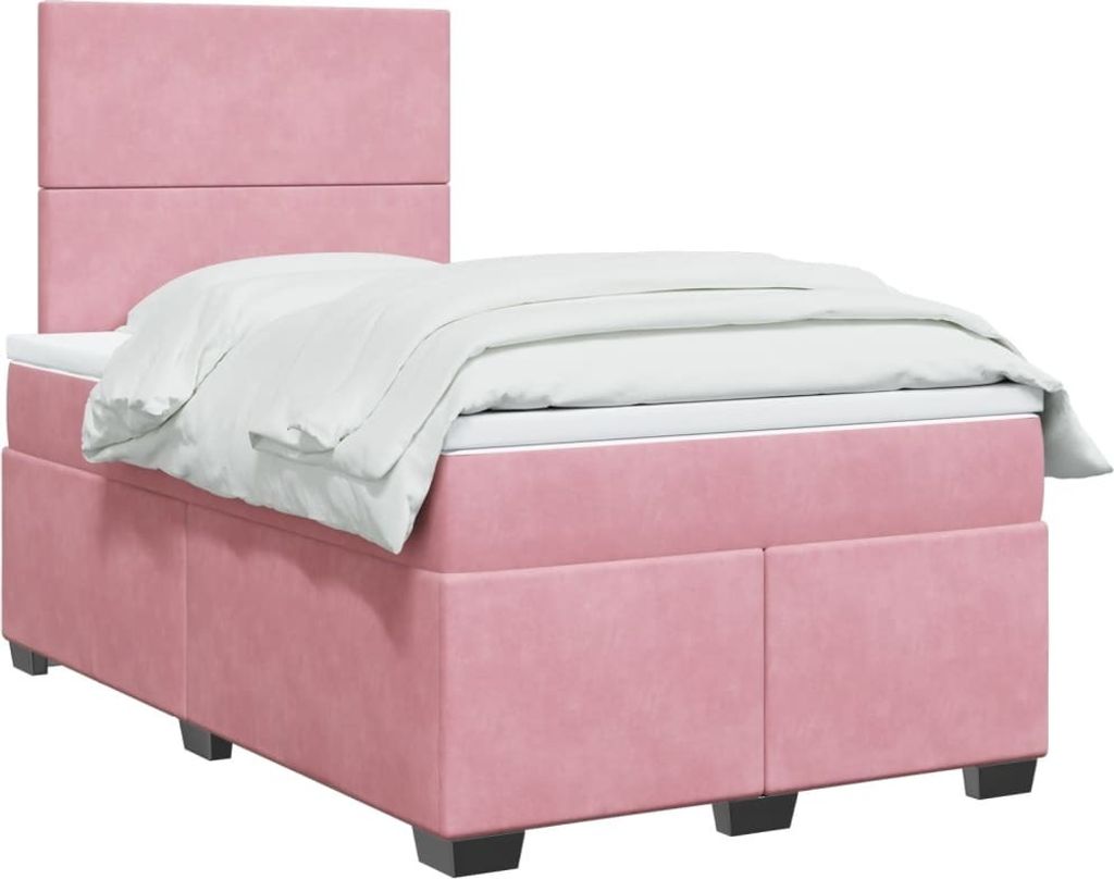 (NEU 2026) Boxspringbett mit Matratze, Doppelbett moderne, Rosa 120x190 cm - Samt - Klassische Betten - 82.78 kg