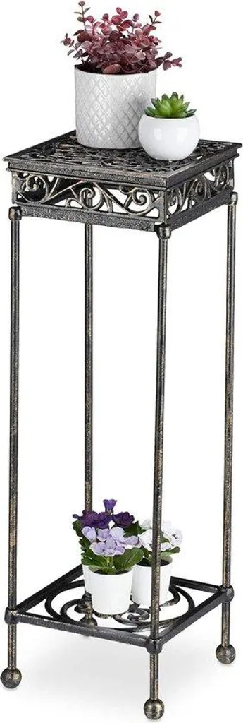 Table d'appoint extérieure en fonte bronze, petit format carré 73 cm
