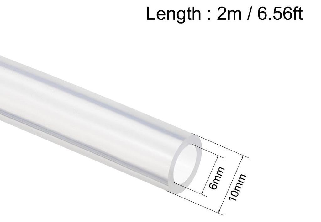Silikonschlauch 1/4"(6mm) ID x 3/8"(10mm) 2m Gummischlauch Luftschlauch Wasserleitung fš¹r Pumpentransfer Klar