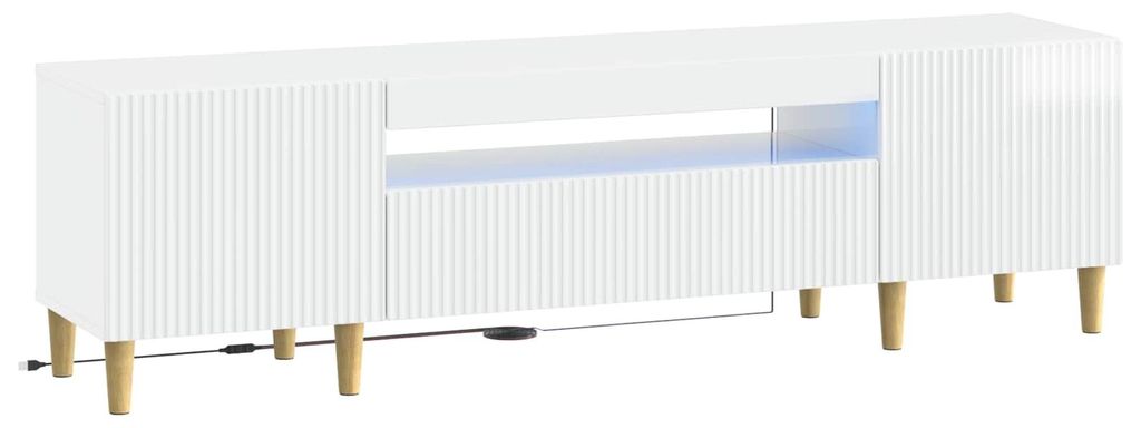 vidaXL LED-TV-kast, hoogglans wit, houtvezel Productafbeelding 