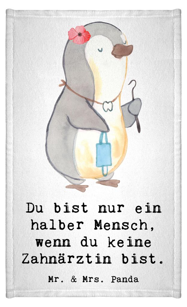 Mr. & Mrs. Panda gäste wc handtuch Zahnärztin Herz - Weiß - Geschenk, Kleines, Frotteetuch, Gästetuch