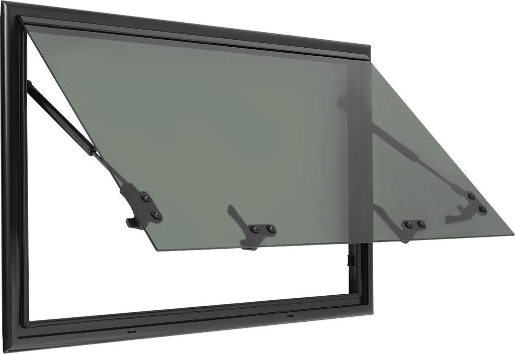 Wohnmobil Wohnwagen Anhänger Seitenfenster - Ausstellfenster - 800 x 500 mm - Öffnungswinkel 0–85° - Mit Fliegengitter - Weiß