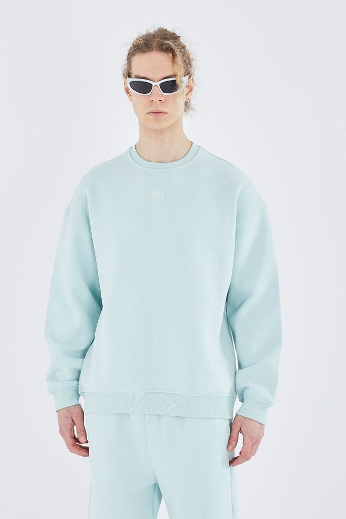 Basic Sweatshirt Oversize Fit Pullover Uni XS Mint Produktbild 