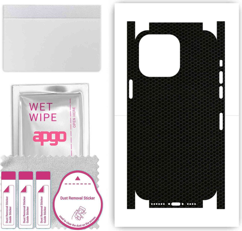 apgo Rückseite + Seiten Schutzfolie, Skin, kompatibel mit Apple iPhone 14 Pro Max, Hinten Displayschutzfolie aus Vinylfolie, kratzfest, einfache M...