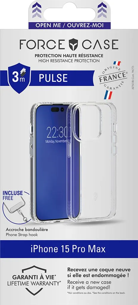 Force Case PULSE iPhone 15 Pro Max - Custodia Trasparente Antiurto - 5