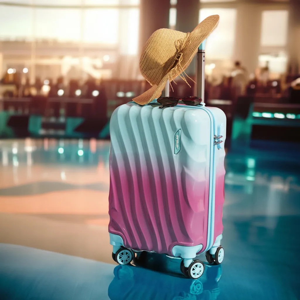 Bagage à Main Bicolore Rose et Vert M10 - Valise de Cabine Rigide