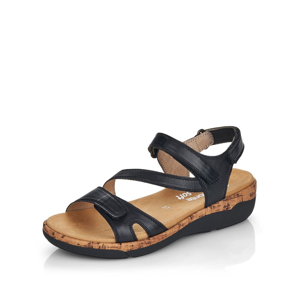 Remonte Damen Riemchensandalen R6850, Frauen Sandalen,lose Einlage,Strandschuhe,Riemen,Riemchen,halteriemen,Sommerschuhe,schwarz (01),40 EU
