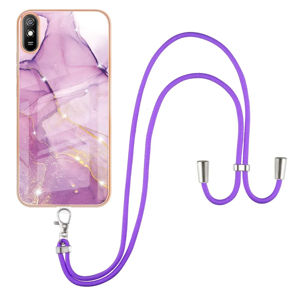 Custodia con Cordino per Xiaomi Redmi 9A Rosa | Protezione TPU Antiurto