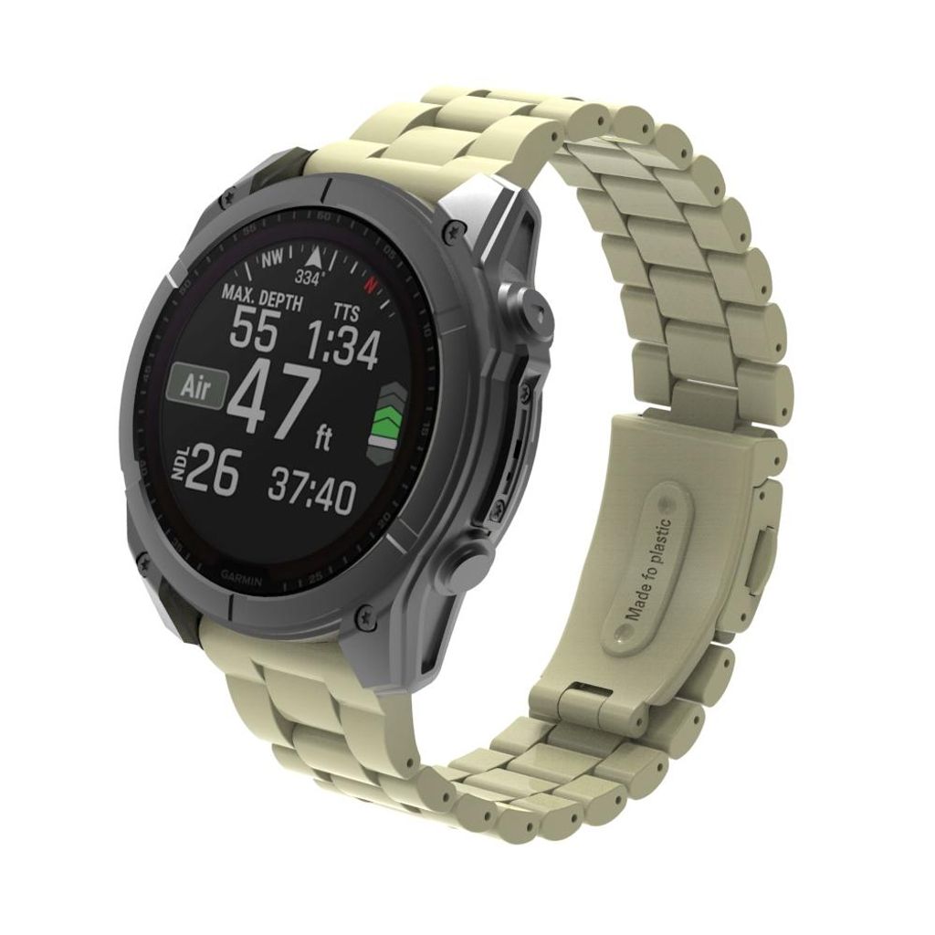 FFO2World TPU 3-Perlen-Armband Classic für Garmin Fenix 5X/6X/7X/8 (51 mm), Enduro 1–3, QuickFit 26 mm, Sternenlicht