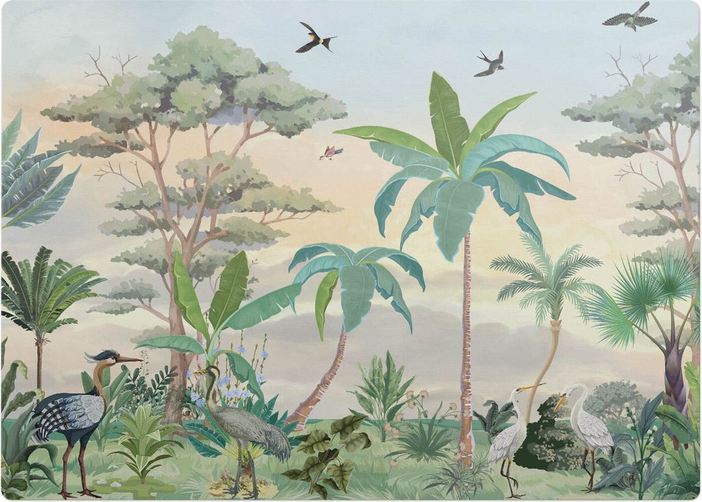 Tropische Landschaft – Bodenschutzmatte – Rutschfest – Schutzmatte für Büro – Vinylmatte – Stuhlunterlage – 140 x 100 cm