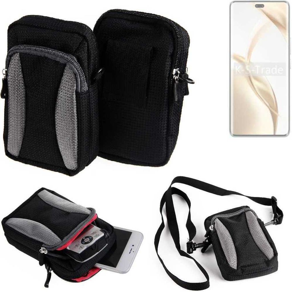 K-S-Trade Holster Schutz Hülle kompatibel mit Honor 200 Handy Hülle Gürteltasche Umhängetasche mit Zusatzfach schwarz