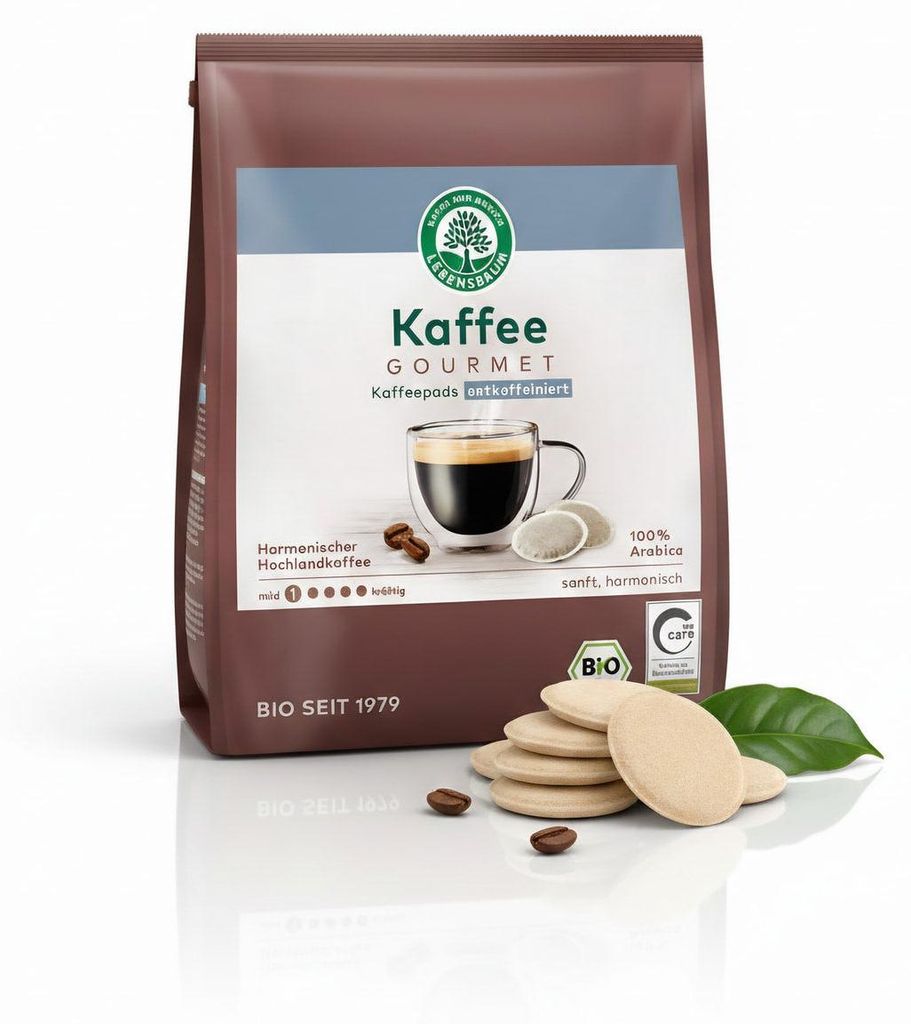 Lebensbaum  Gourmet Caffè Crema Pads entkoffeiniert - 126g Produktbild 