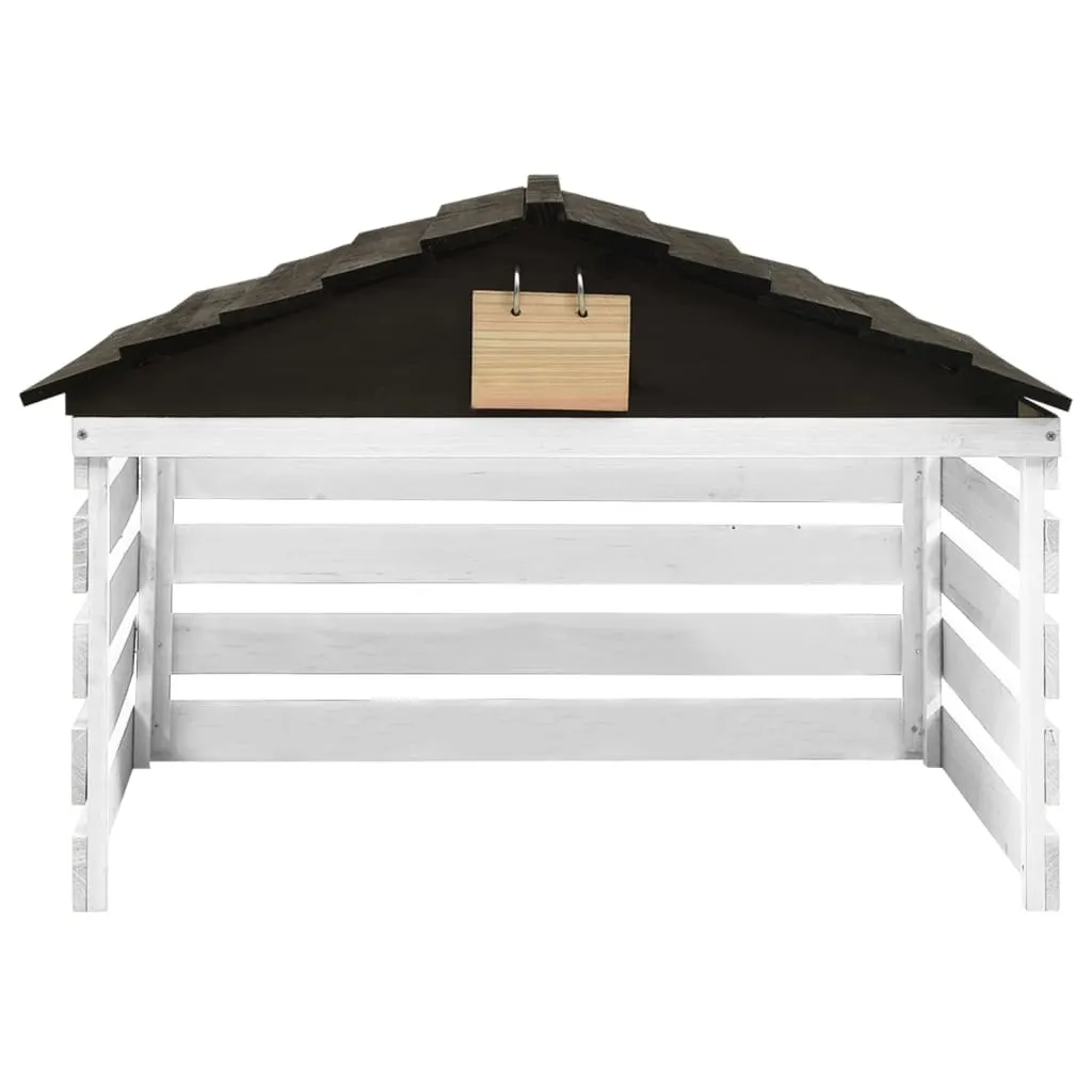 vidaXL Garage pour tondeuse-robot noir et blanc 78x74x54 cm bois sapin