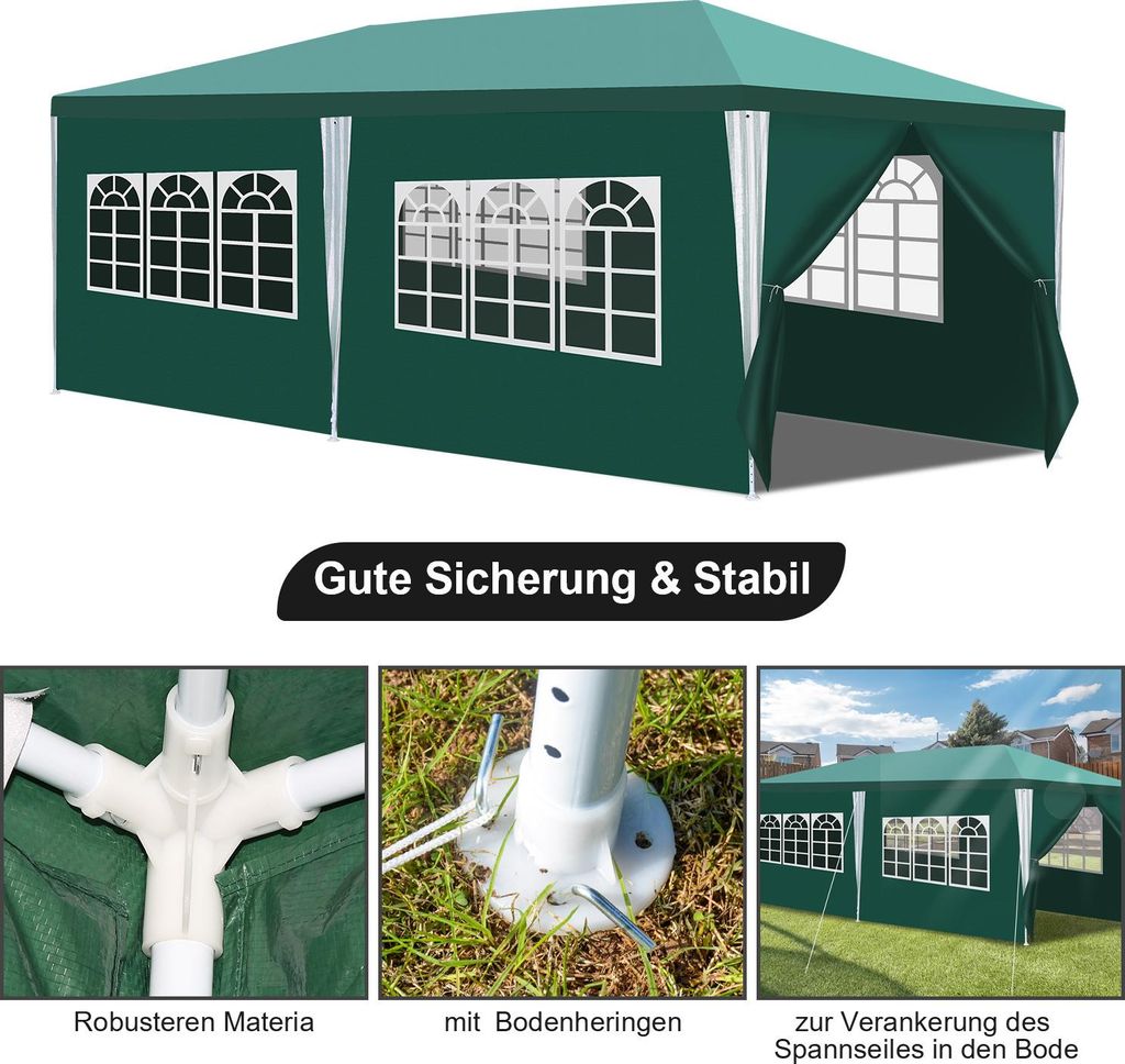 Faziango Pavillon 3x6m mit Seitenwänden Tasche Wasserdicht Produktbild 