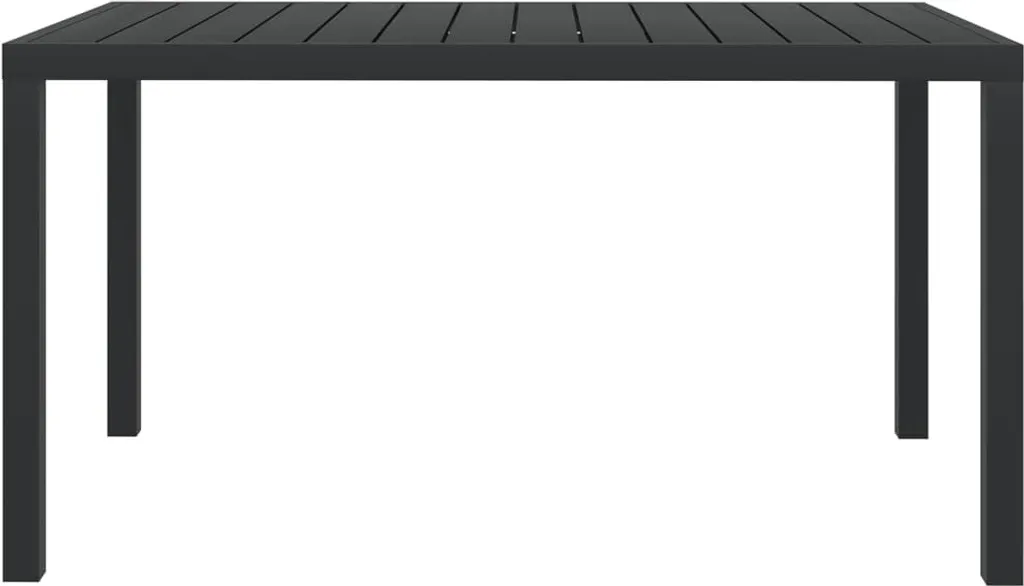 Table de terrasse anti-rouille aluminium et WPC noir 150 cm sans entretien