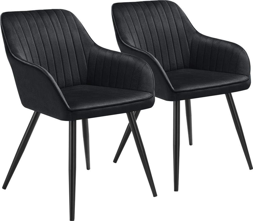 tectake Esszimmerstuhl Marilyn gepolstert, in Samtoptik, gesteppt 58 x 62 x 82 cm