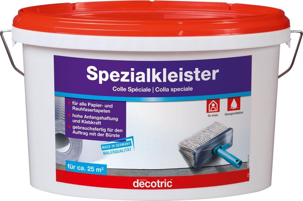 Decotric Spezialkleister 5 kg, gebrauchsfertig, hohe Klebkraft für Papiertapeten & Rauhfaser