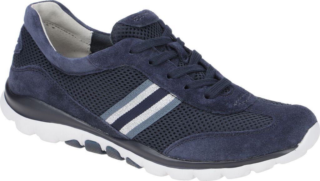 Gabor ROLLINGSOFT Damenschuhe - bequeme Schnür- Halbschuhe blau Freizeit NEU