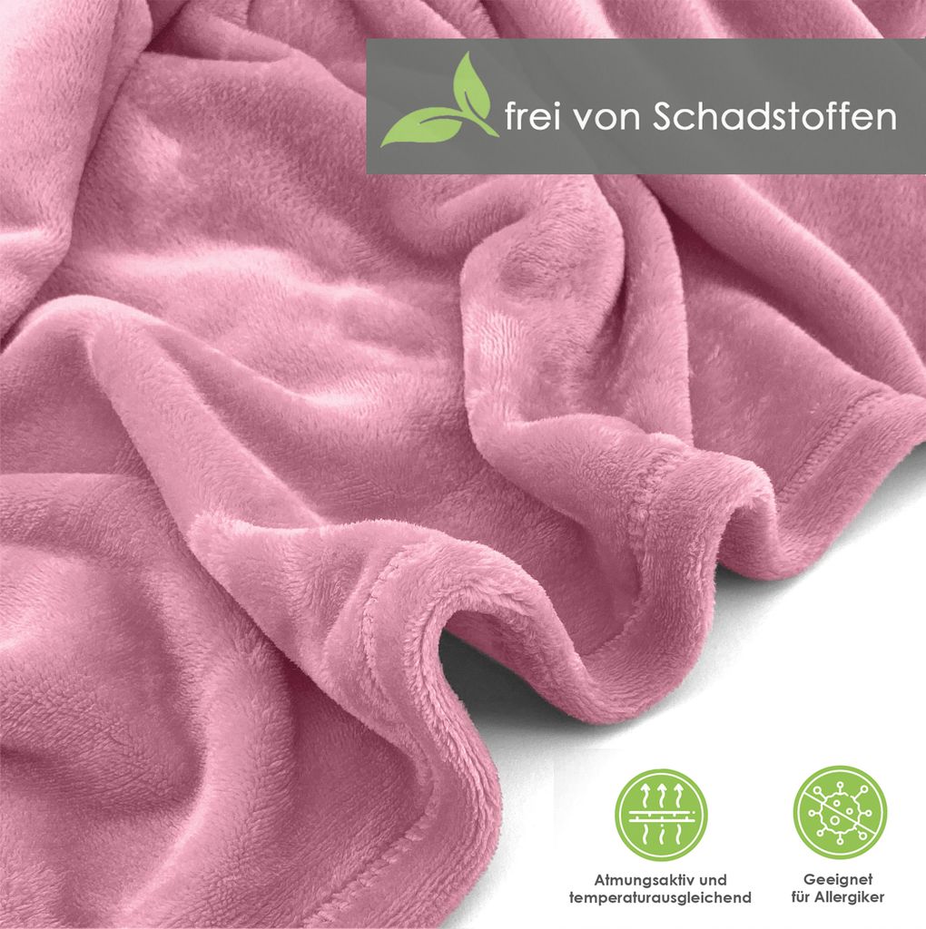 Heimtexland High-Quality Flannel Cuddly Blanket, XXL, Super Soft Blanket, Sofa Cover, Bedspread, Oeko-Tex Type 380, Anthracite Grey, 240 x 220 cm