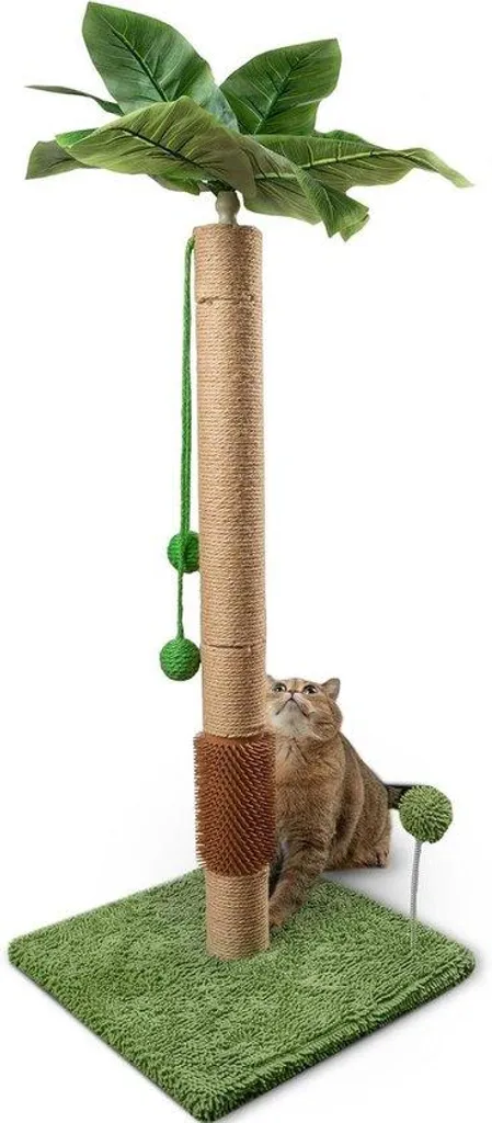 Arbre à chat 35 pouces vert : l'espace de jeu idéal pour chat d'intérieur