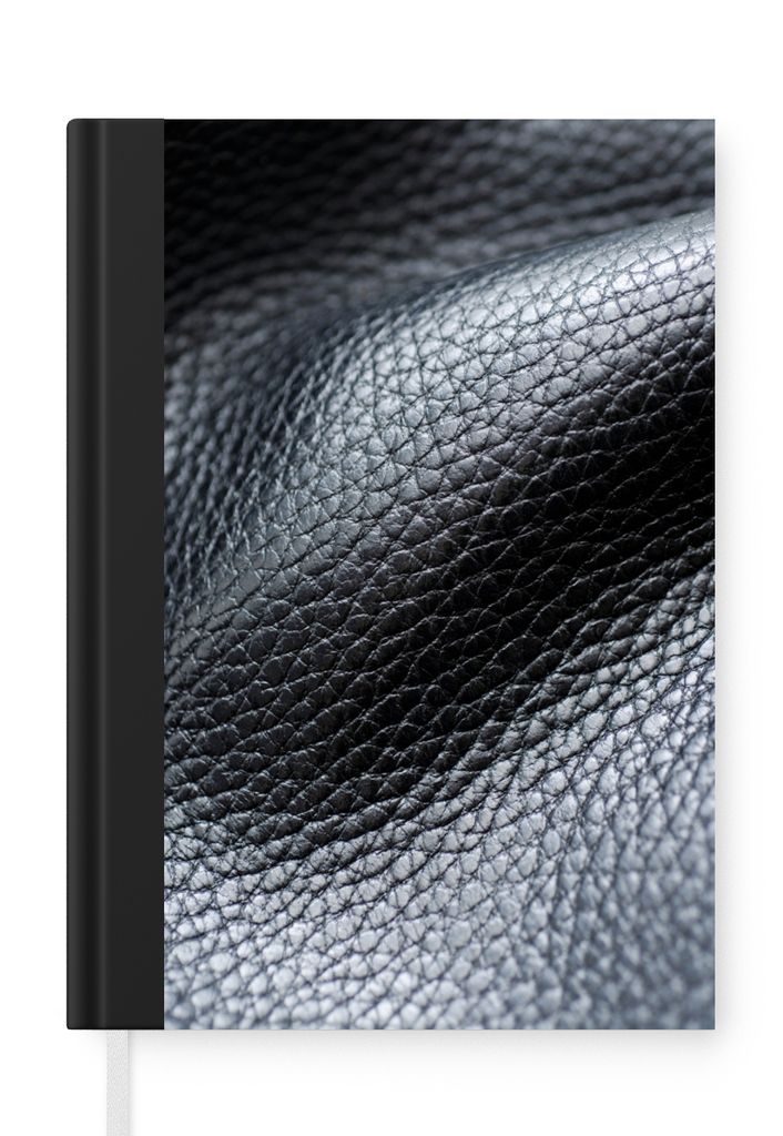 MuchoWow Notizbuch Tagebuch Haushaltsbuch Notebook A5 Leder - Textur - Schwarz - Hell - Notizblock - Notizheft - Notebook - Schreibblock - Papier