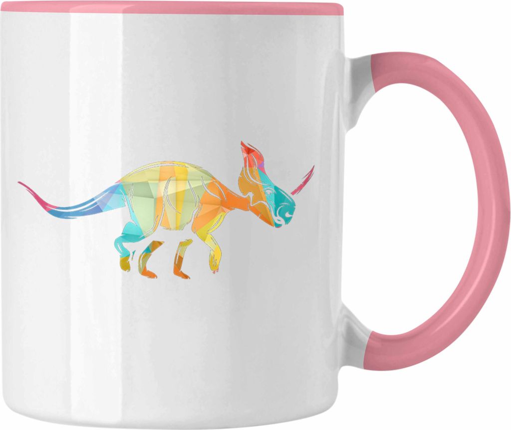 Trendation - Dinosaurier Triceratops Tasse Polygon Grafik Produktbild 