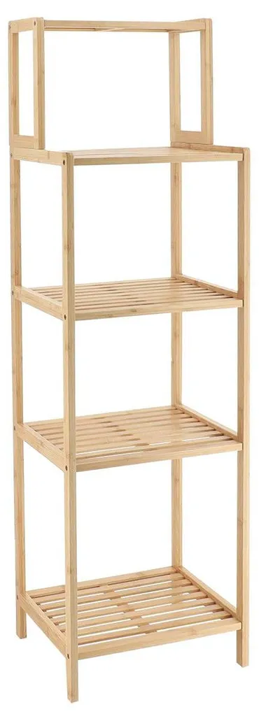 Lambie Étagère de Salle de Bain 5 Niveaux en Bambou Beige de 125 cm