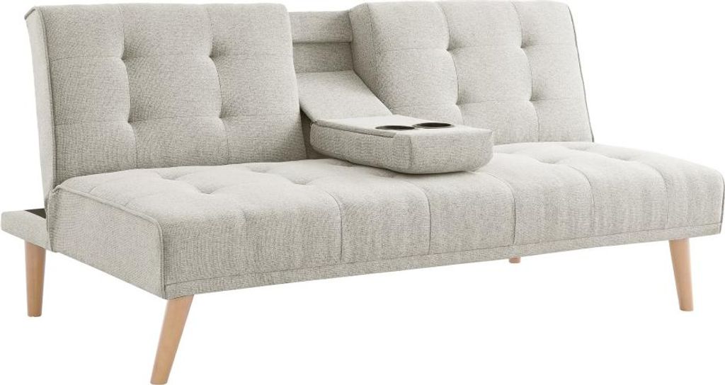 Kondela Rozkładana sofa Babet - beżowa / buk Zdjęcie produktu 
