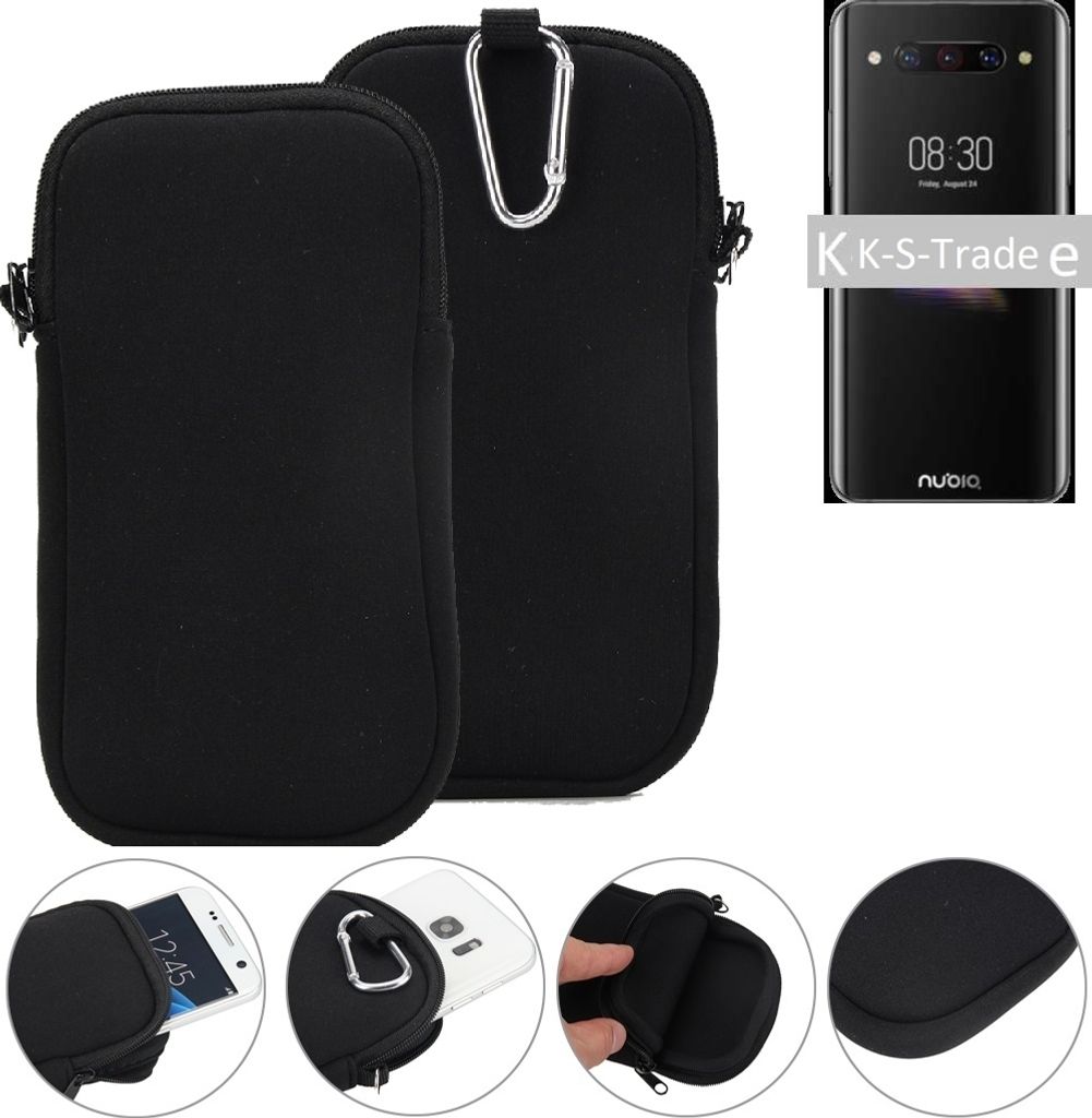 K-S-Trade Neopren-Hülle Handy-Hülle kompatibel mit Apple iPhone XS Schutzhülle Neoprenhülle Sleeve Schutz-Hülle Gürtel Tasche Case Holster