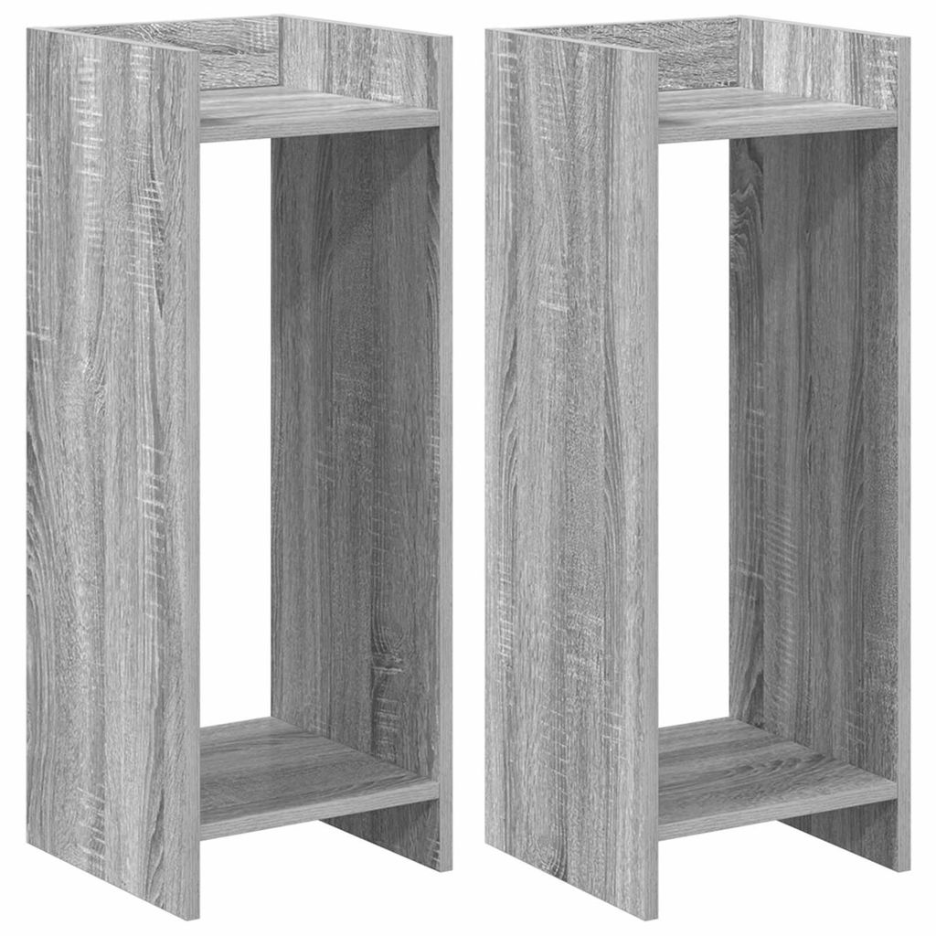 Pflanzenständer mit Regal 2 pcs Graues Sonoma 30 x 30 x 80 cm
