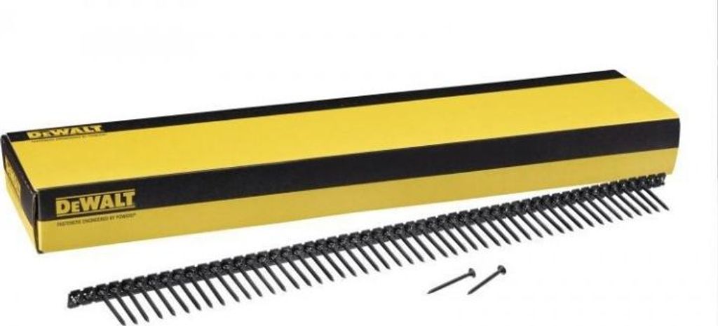 Gipskartonschrauben DeWalt DWF4100550, Grobgewinde de 3,5 x 55 mm, verpackt im Kunststoffband, Trompetenkopf schwarz beschichtet, Packung de 1.000 ...