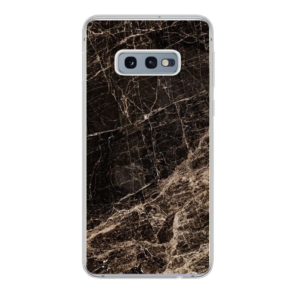 MuchoWow Handyhülle Schutzhülle Hülle für Samsung Galaxy S10e Marmor - Luxus - Schwarz Silikon Softcase Handy Hülle - Handy
