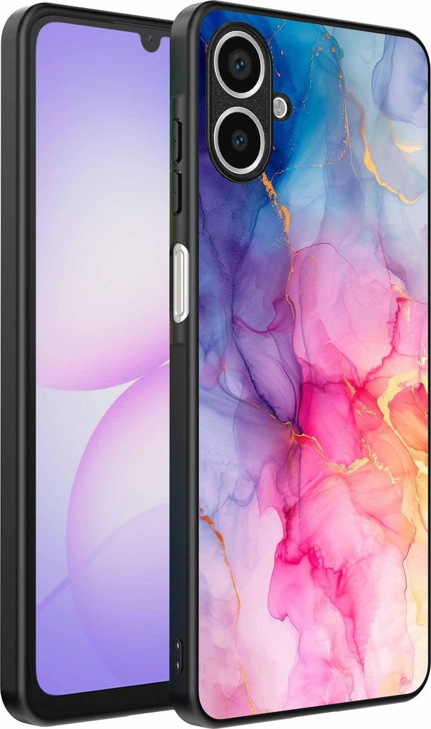 Geeignet für Samsung Galaxy A07 Handytasche mit Marmordruck - TPU Rückseite Fall Marmor Design - Regenbogen - Smartphonics