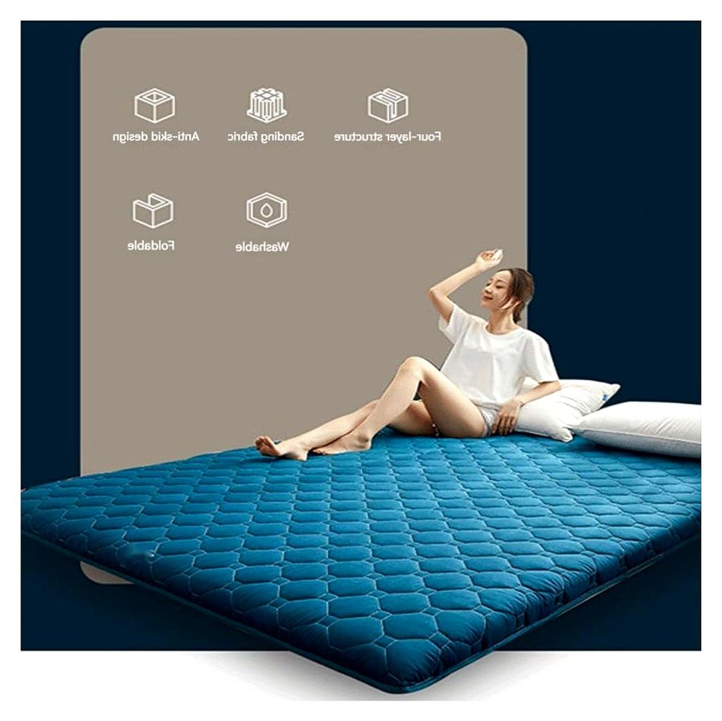 Japanische Bodenmatratze, tragbar und faltbar, Futon für Gästebett und Sofa, doppelt aufrollbare Schlafmatratze