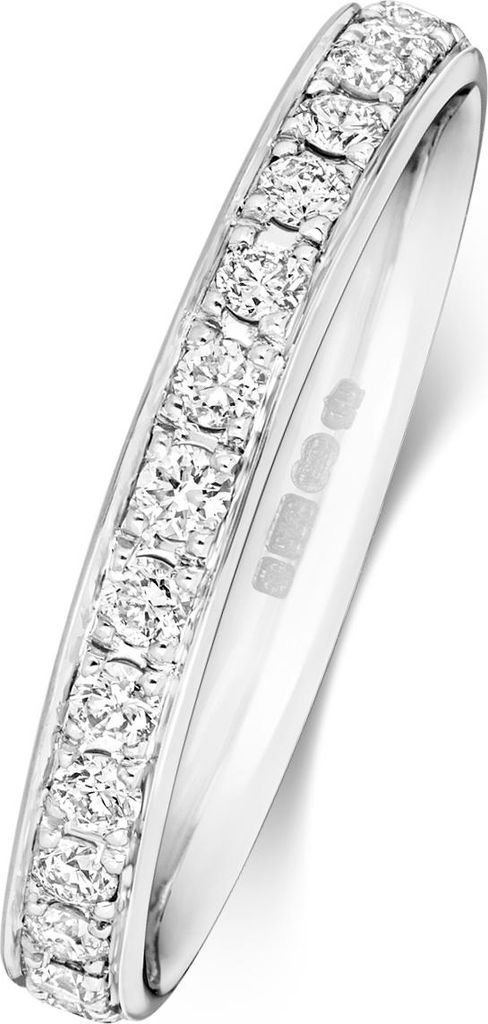 Platin 950 2,7mm Slight Court Form Eternity Diamant Trauring/Ehering/Hochzeitsring Brillant-Schliff 0.60 Karat G - SI1, 54 (17.2); TRS18766PT950RSN