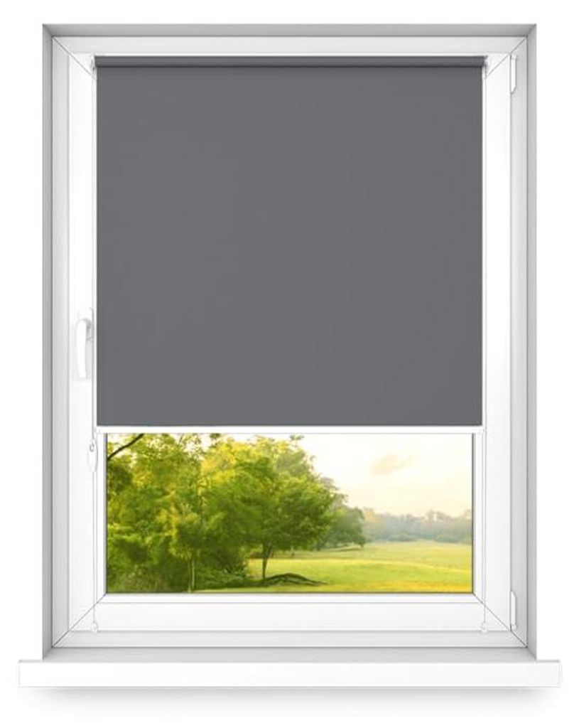 Time4blinds - Verdunklungsrollo ohne Bohren - Helles Anthrazit - Rechts, 900x1200mm