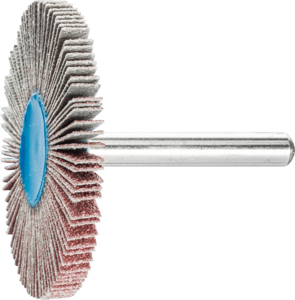 PFERD TOOLS Korund Fächerschleifer F Ø 50x5 mm Schaft-Ø 6 mm A80 für Feinschliff und Finish