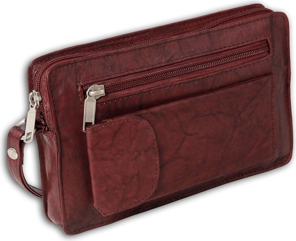 DrachenLeder Herren Handgelenktasche Leder braun 20x4x12 Produktbild 