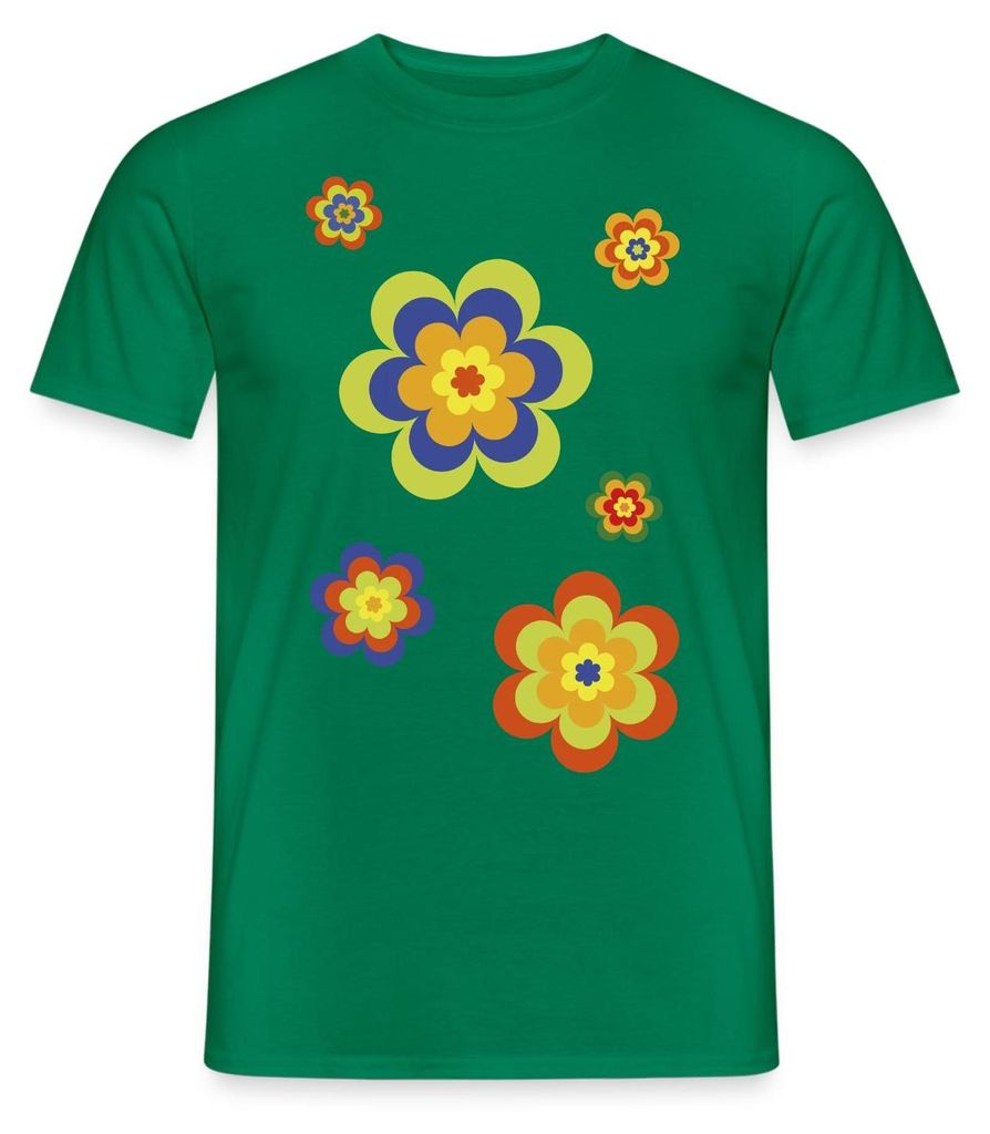Spreadshirt Hippie Flower Power Blumen Fasching Männer Produktbild 