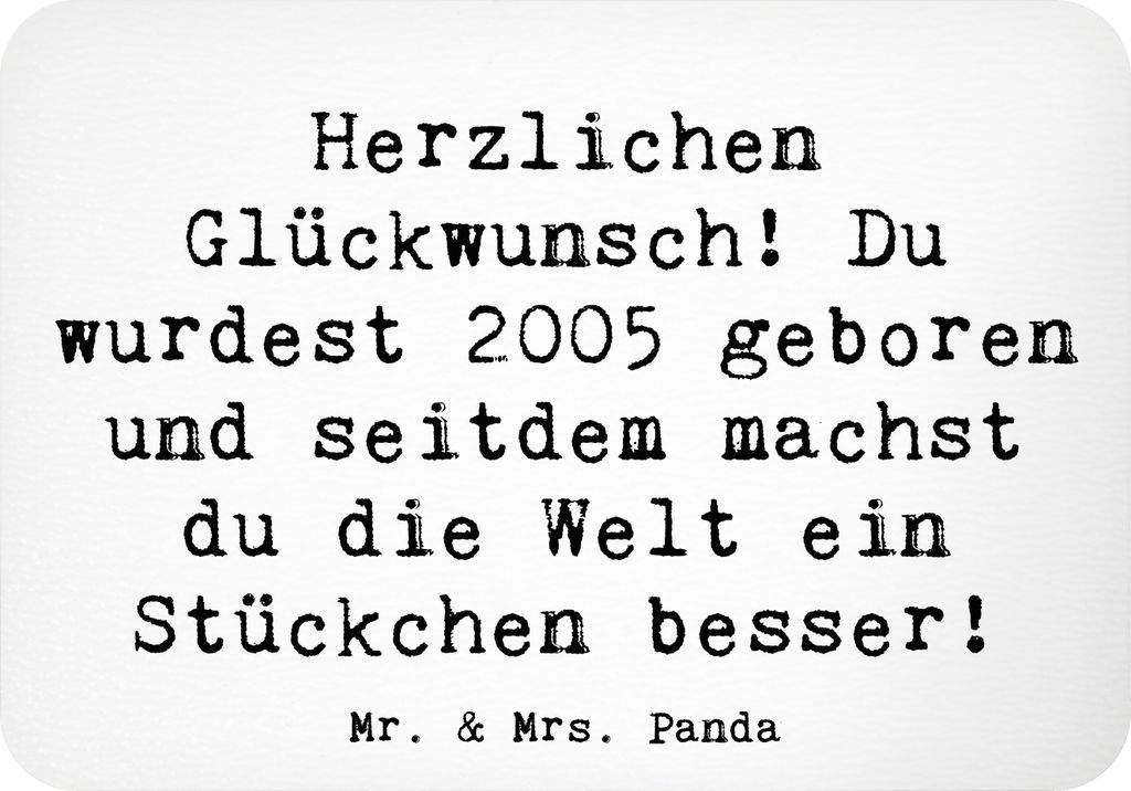 Mr. & Mrs. Panda magnet Spruch 2005 Geburtstag - Weiß - Geschenk, zettelhalter, Kühlschrankmagnet, Handgefertigte Erinnerungen, whiteboardmagnet,...