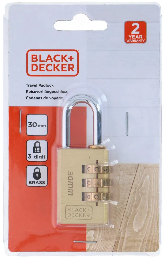 Cadenas de Voyage et Maison Sans Clé à Code 3 chiffres BLACK+DECKER - 3