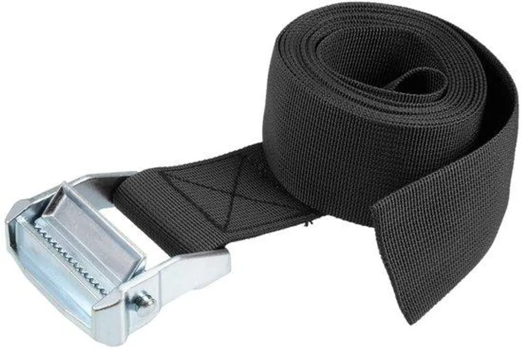 Sangle de fixation noire 500kg : sécurisez vos colis de 2,5m en 50mm