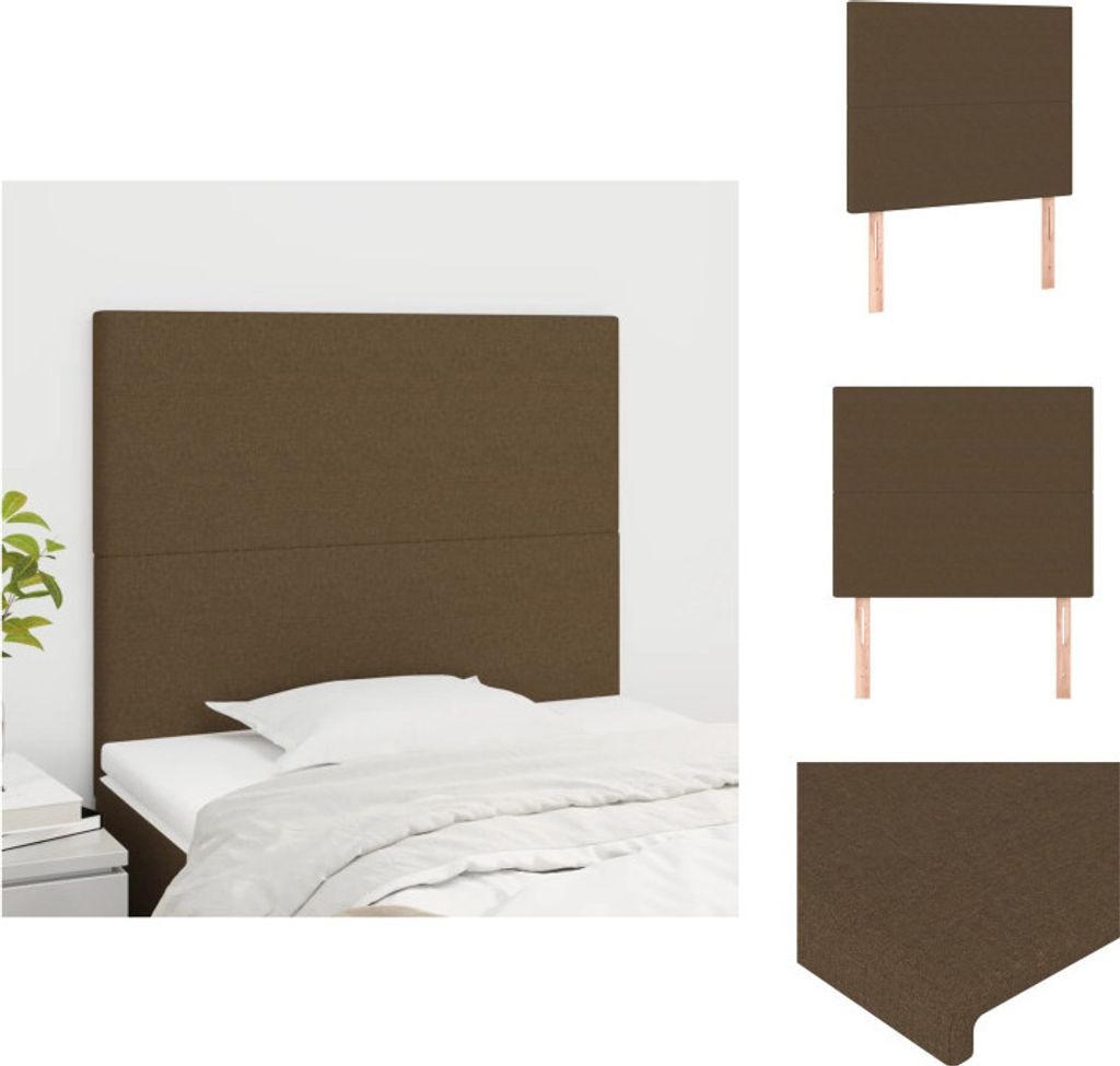 vidaXL Kopfteile 2 Stk. Dunkelbraun 100x5x78/88 cm Stoff - Kopf- & Fußenden