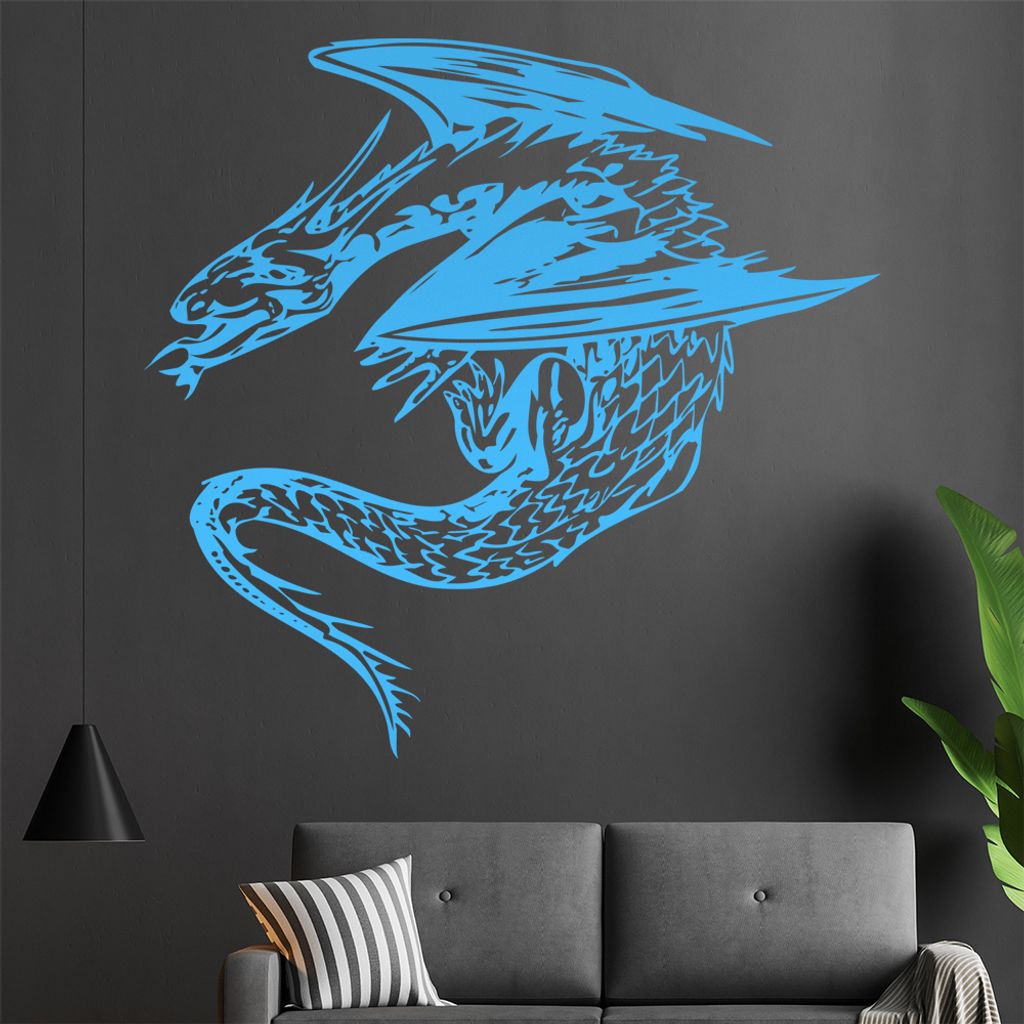 Drachenhort Wandtattoo in 6 Größen - Wandaufkleber Wall Sticker - Dekoration, Küche, Wohnzimmer, Schlafzimmer, Badezimmer