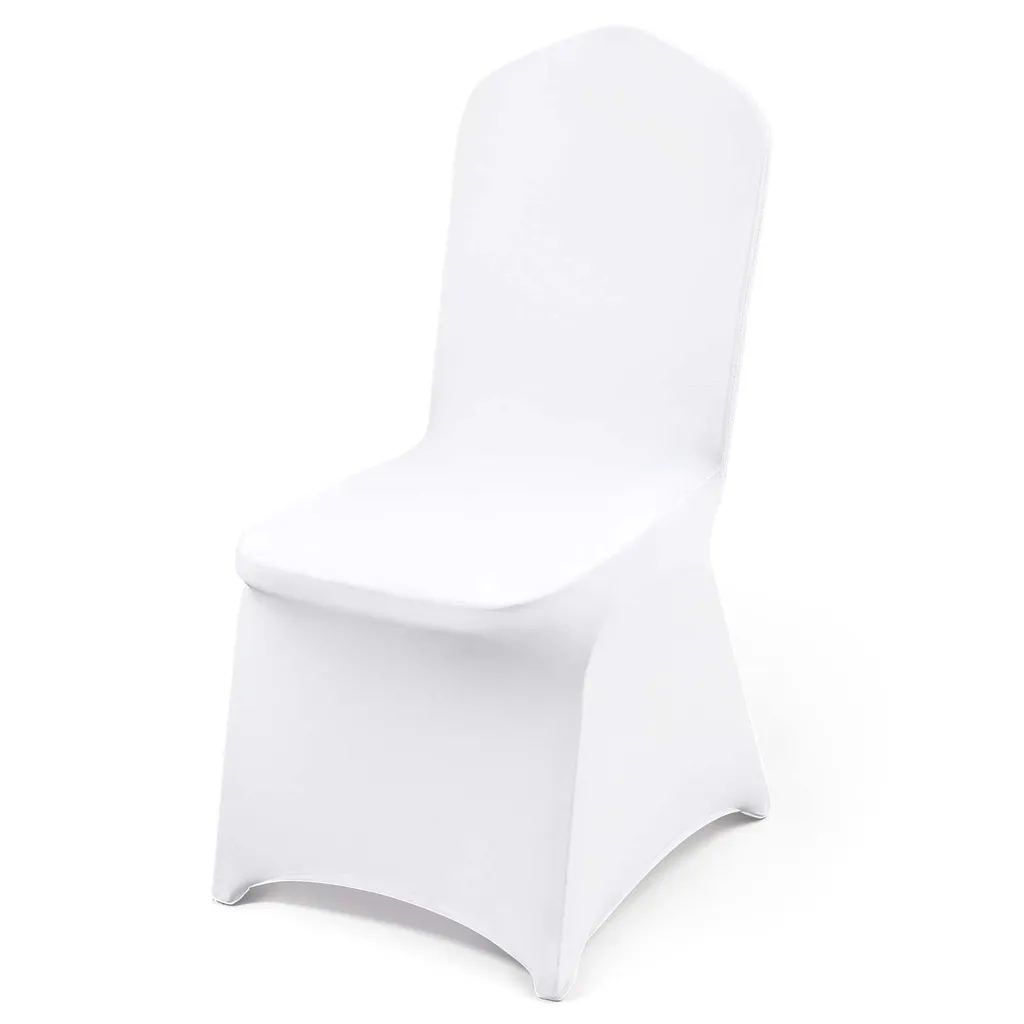 Housse de Chaise Pliante Blanche Anti-Pli pour Cacher les Chaises Usées