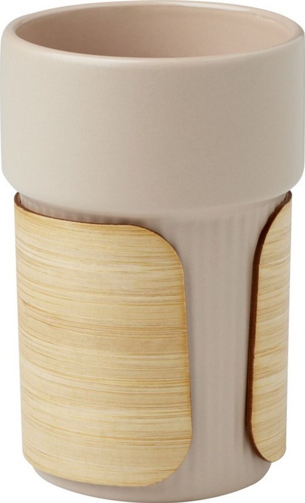 Trinkbecher "Fika", Bambus Hülse, 340ml PF4475 (Einheitsgröße) (Haferflocken)