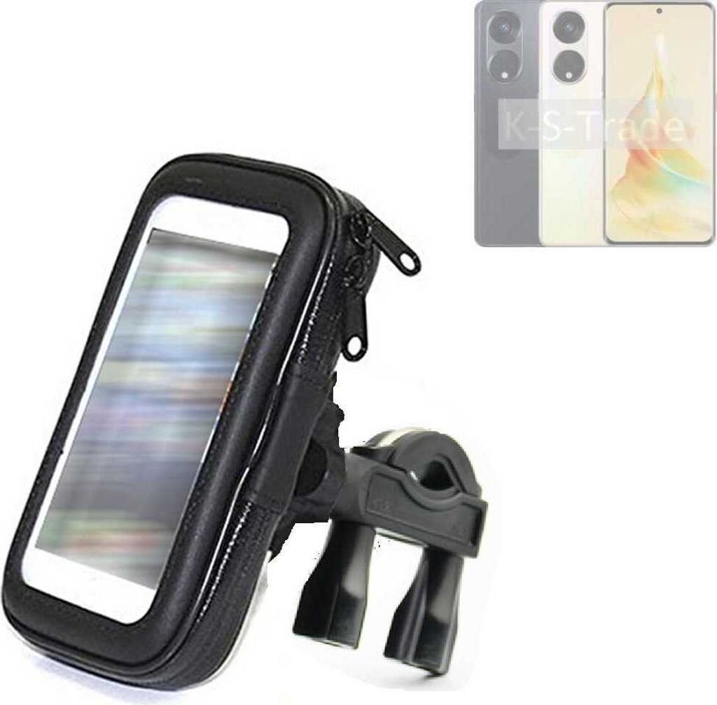 K-S-Trade Fahrrad-Halterung kompatibel mit Oppo Reno8 T Handy-Halterung Halter Lenkstange Fahrradhalterung Motorrad Bike Mount Wasserabweisend