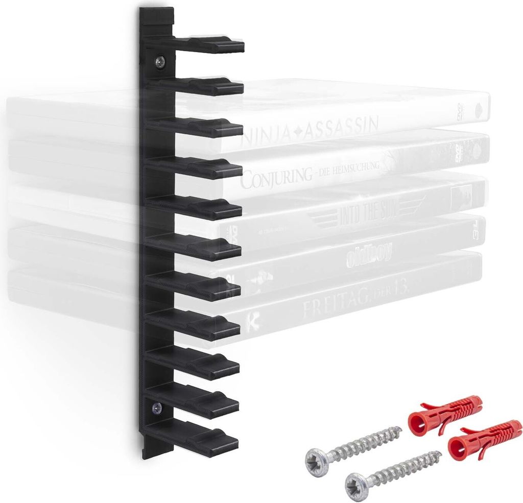 Floating Wandhalterung Modular Halterung Träger Schwarz passend für DVD Filme Videos